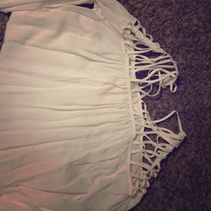 Cream long sleeve shirt